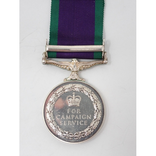 1199 - Campaign Service Medal with South Arabia Bar to 23868167 Signalman M.S. Clarke, Royal Signals