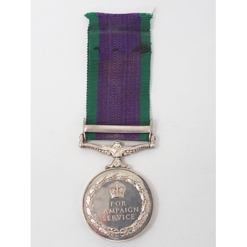 1206 - Campaign Service Medal with South Arabia Bar to 23673779 Lance Corporal J. Woodward, Royal Engineers