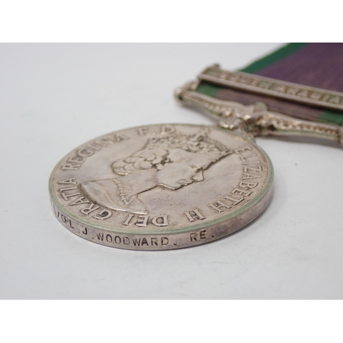 1206 - Campaign Service Medal with South Arabia Bar to 23673779 Lance Corporal J. Woodward, Royal Engineers