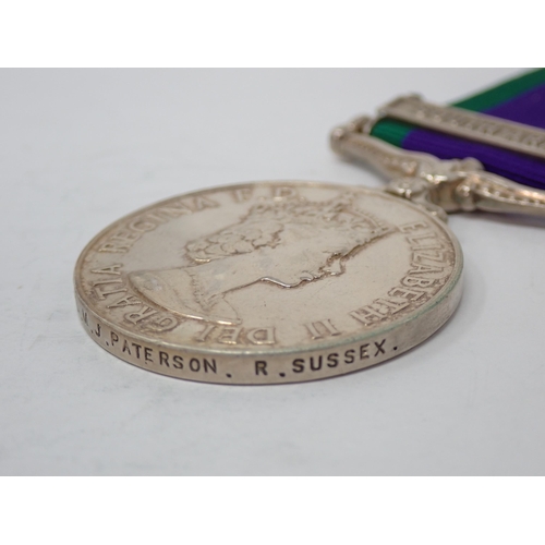 1214 - Campaign Service Medal with South Arabia Bar to 23835542 Corporal M.J. Paterson, Royal Sussex Regime... 