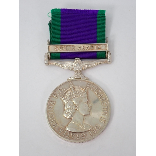 1222 - Campaign Service Medal with South Arabia Bar to 23833770 Craftsman R.J. Chetwood, REME