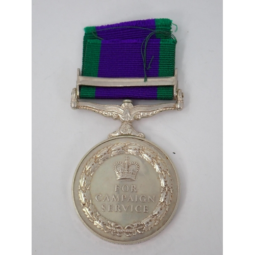 1222 - Campaign Service Medal with South Arabia Bar to 23833770 Craftsman R.J. Chetwood, REME