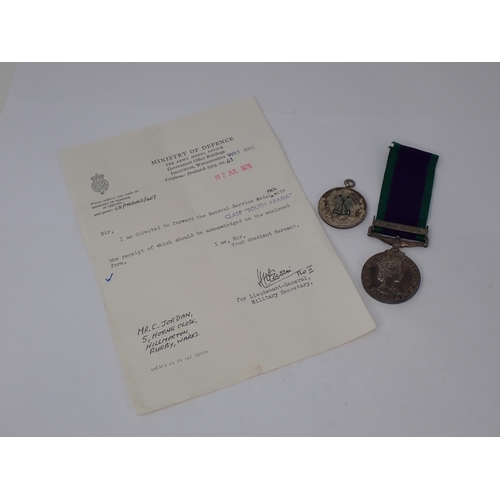 1223 - Campaign Service Medal with South Arabia Clasp to 23940813 Lance Corporal C. Jordan with Medallion t... 