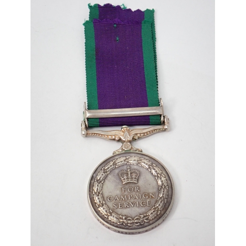 1227 - Campaign Service Medal with South Arabia Clasp to 24041643 Trooper C.A. Beese, 3rd Royal Tank Regime... 