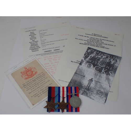 1229 - Three: 1939-45 Star; France and Germany Star and War Medal to Lieutenant Malcolm Nisbet, 4th Battali... 