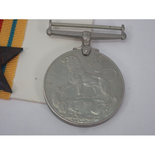 1232 - Three: 1939-45 Star; Africa Star (1st Army) and War Medal (lacking ribbons) to 2655488 Guardsman Jam... 