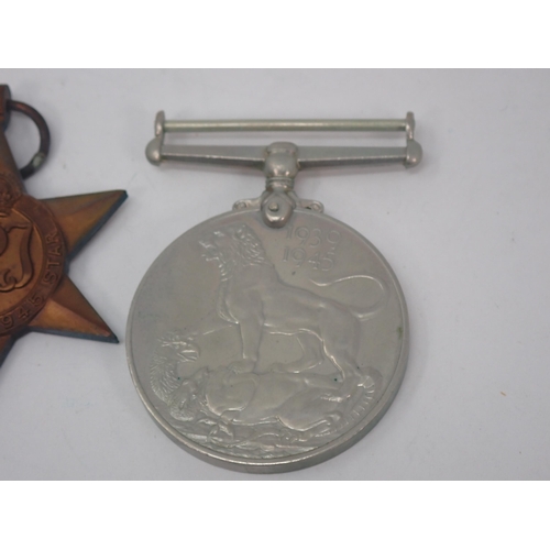 1233 - Three: 1939-45 Star; France and Germany Star and War Medal to 14695834 Private Joseph Brew, 6th Batt... 