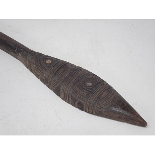 1248 - A carved hardwood Polynesian ceremonial Paddle 18in L