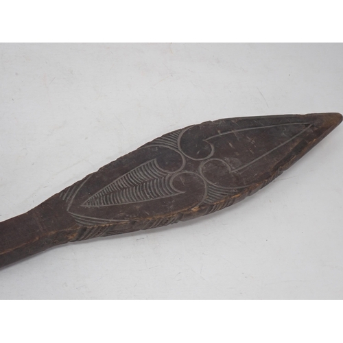 1248 - A carved hardwood Polynesian ceremonial Paddle 18in L