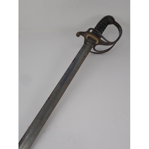 1260 - A Sudanese Sword, Kaskara in tooled leather scabbard