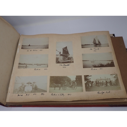 1281 - An Edwardian Photo Album from Kinsham Court, Arkwright Family including photographs of Yachts and Ba... 