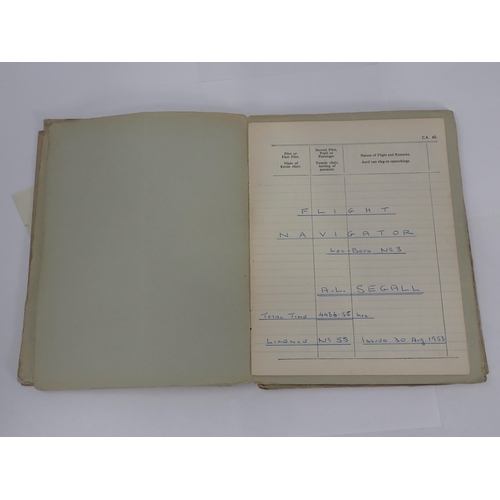 1293 - A collection of items related to Ariel Leon Segal including private Pilot's License, Log Books perta... 