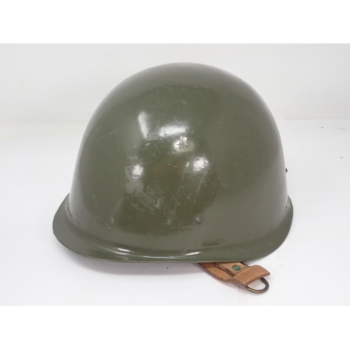 1295 - A German Helmet, a Soviet type Helmet, an American type Helmet, another Helmet, an RAF Cap and anoth... 