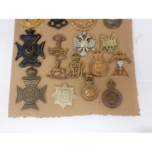 1297 - Three cards of Army Cap Badges including Highland Regiment, Gloucestershire Regiment, Cheshire Regim... 