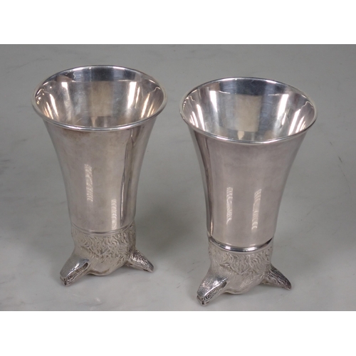 1359 - A pair of Silver Plated Fox Stirrup Cups, 5 1/2