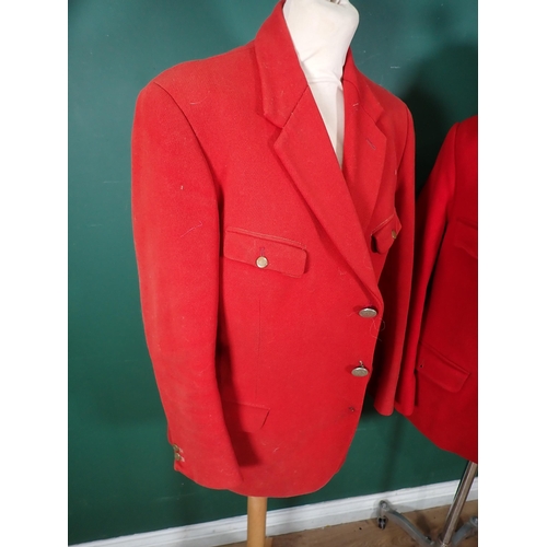 1371 - A Kendall and District Otter Hounds scarlet Jacket with two original engraved K.D.O.H. buttons, and ... 