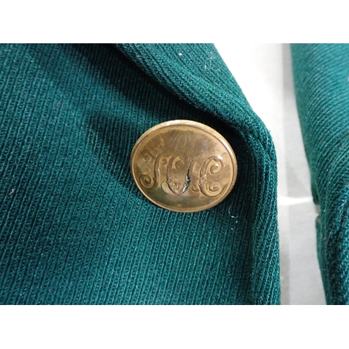 1376 - A Heythrop Hunt green Coat with brass H.H. buttons