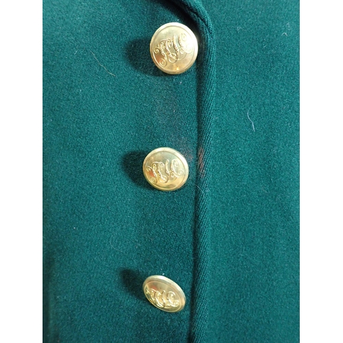 1377 - A Heythrop Hunt Gentleman's green Coat with brass H.H. buttons and tattersall lining