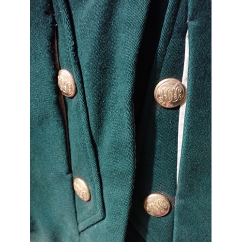 1377 - A Heythrop Hunt Gentleman's green Coat with brass H.H. buttons and tattersall lining