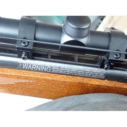 1409 - A Remington Express .22 Air Rifle with 4x32 Telescopic Sight and Bisley Case