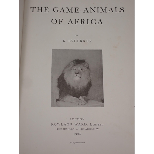 1413 - LYDEKKER, R., 'The Game Animals of Africa', Rowland Ward Limited, 1908, MORRIS, P.A., 'Rowland Ward,... 