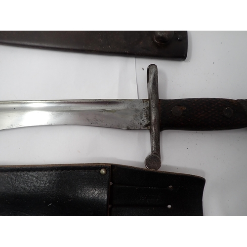 1428 - A WWI German Fighting Knife, a Spanish Bayonet with 'bolo' blade, and a Fairbairn-Sykes style Knife