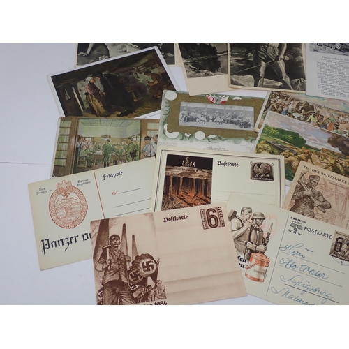 1437 - A lot of Nazi patriotic Postcards and a selection of Postage Stamps