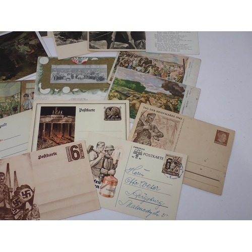 1437 - A lot of Nazi patriotic Postcards and a selection of Postage Stamps