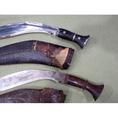 1449 - A lot of four Kukris, four folding Knives and three 'cut-throat' Razors