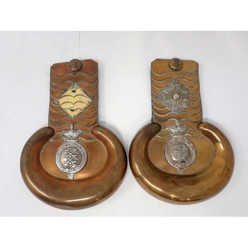 1491 - A pair of Victorian brass Royal Artillery Epaulettes and  pair of King's Crown Royal Artillery Epaul... 