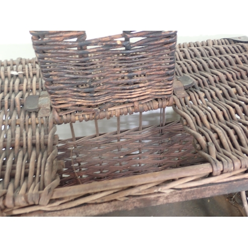 1151 - An antique wicker Racing Pigeon Basket 1ft 10in W x 1ft 1in H