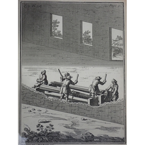 1468 - Five framed Pictures relating to cannon manufacture, gunnery practice, accessories, etc.