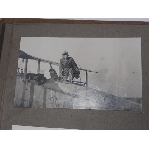 1479 - An interesting Royal Flying Corps Photograph Album showing WWI Personnel and Aircraft including a nu... 