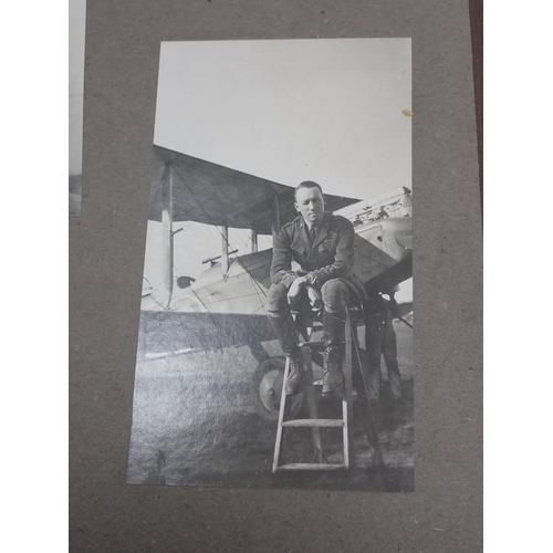 1479 - An interesting Royal Flying Corps Photograph Album showing WWI Personnel and Aircraft including a nu... 