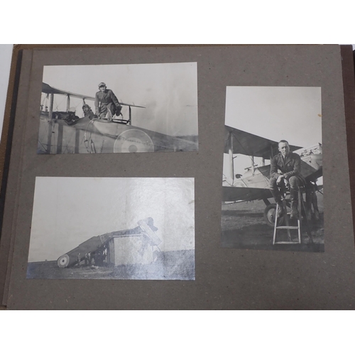 1479 - An interesting Royal Flying Corps Photograph Album showing WWI Personnel and Aircraft including a nu... 