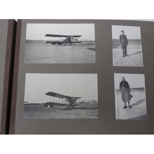 1479 - An interesting Royal Flying Corps Photograph Album showing WWI Personnel and Aircraft including a nu... 