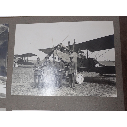 1479 - An interesting Royal Flying Corps Photograph Album showing WWI Personnel and Aircraft including a nu... 