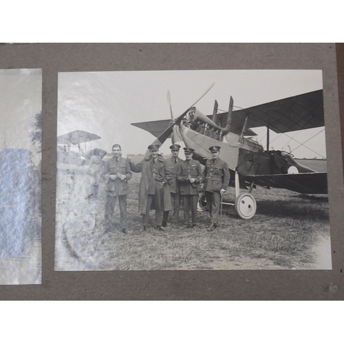 1479 - An interesting Royal Flying Corps Photograph Album showing WWI Personnel and Aircraft including a nu... 