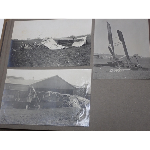 1479 - An interesting Royal Flying Corps Photograph Album showing WWI Personnel and Aircraft including a nu... 