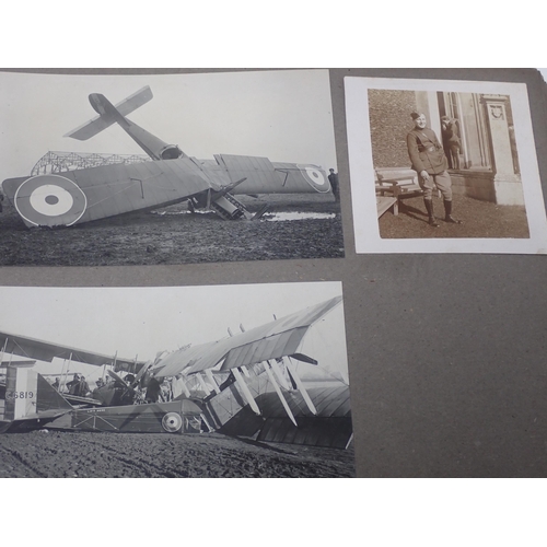 1479 - An interesting Royal Flying Corps Photograph Album showing WWI Personnel and Aircraft including a nu... 