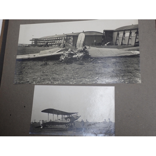 1479 - An interesting Royal Flying Corps Photograph Album showing WWI Personnel and Aircraft including a nu... 