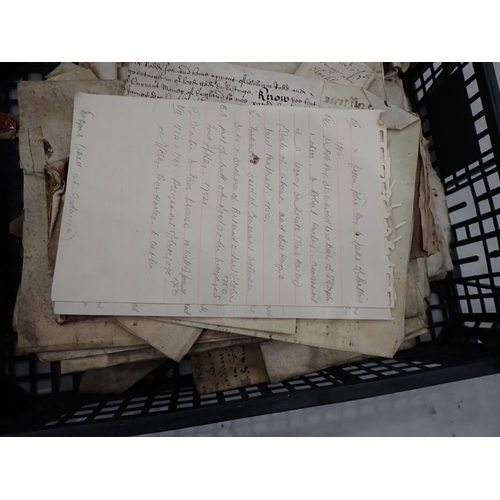 1136 - Bundle of Deeds, 17th and 18th Century, Indentures, etc, Land in Pembridge, Harley name