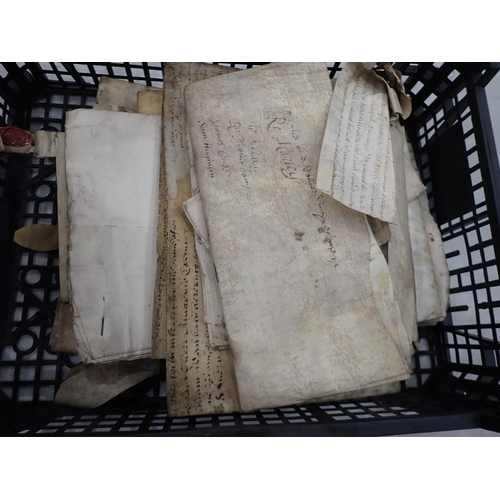 1136 - Bundle of Deeds, 17th and 18th Century, Indentures, etc, Land in Pembridge, Harley name