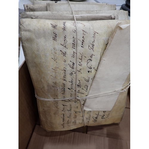 1138 - Bundles of handwritten on vellum, legal documents, Conveyances, Deeds, Mortgage of Lands 1751-1787, ... 