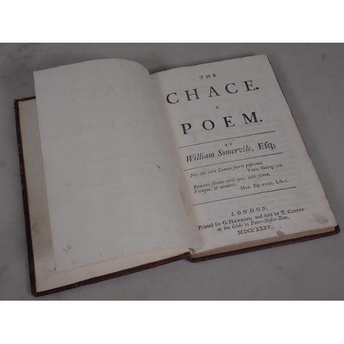 1001 - The Chace. A Poem by William Somerville, leather-bound, Printed for G. Hawkins and Sold By T. Cooper... 