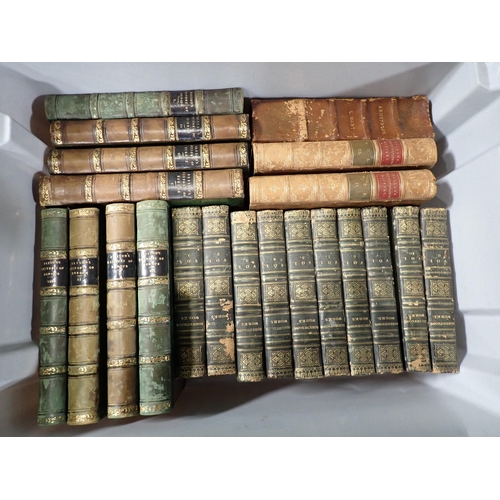 1015 - Box of leather bound volumes, Robertsons Works and History, etc