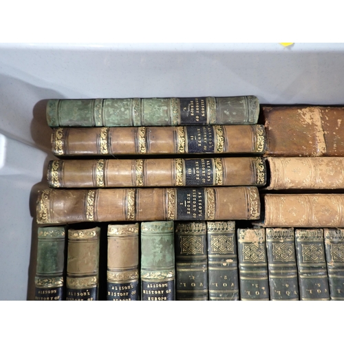 1015 - Box of leather bound volumes, Robertsons Works and History, etc