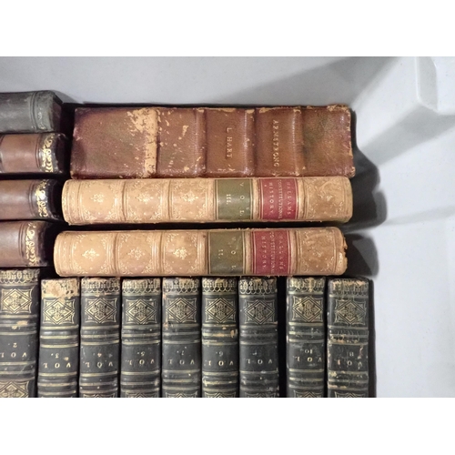 1015 - Box of leather bound volumes, Robertsons Works and History, etc