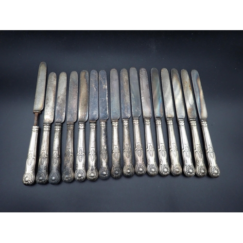 105 - An extensive collection of 19th Century silver Cutlery, King's pattern, engraved Arkwright crest, da... 