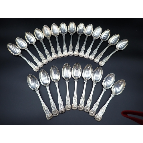 105 - An extensive collection of 19th Century silver Cutlery, King's pattern, engraved Arkwright crest, da... 